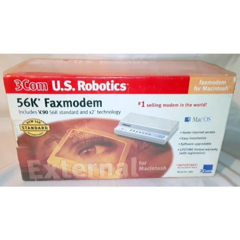 3Com US Robotics 56K Faxmodem External for Macintosh V.90 X2 Technology